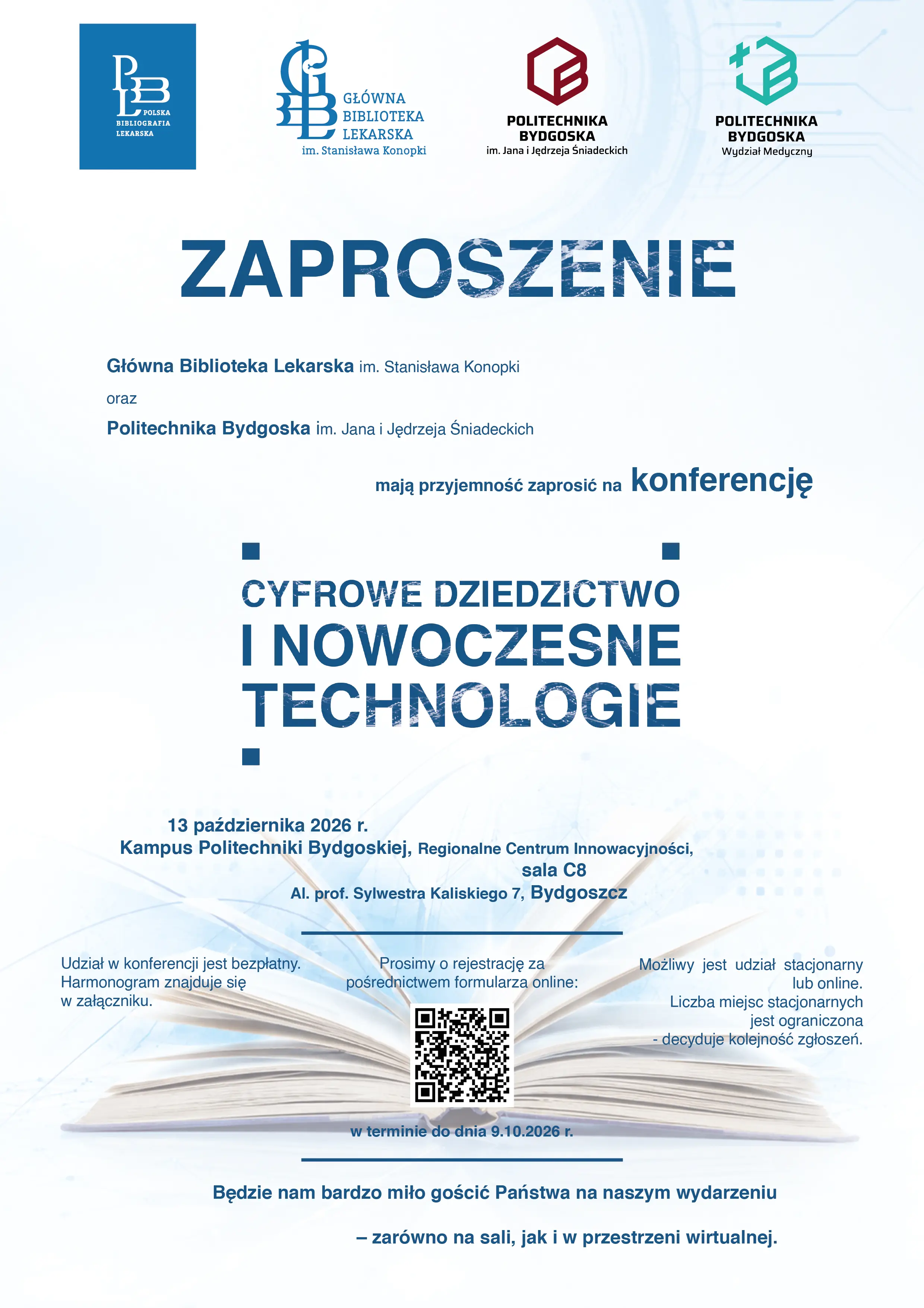 Graficzne zaproszenie na konferencję Cyfrowe Dziedzictwo i Nowoczesne Technologie